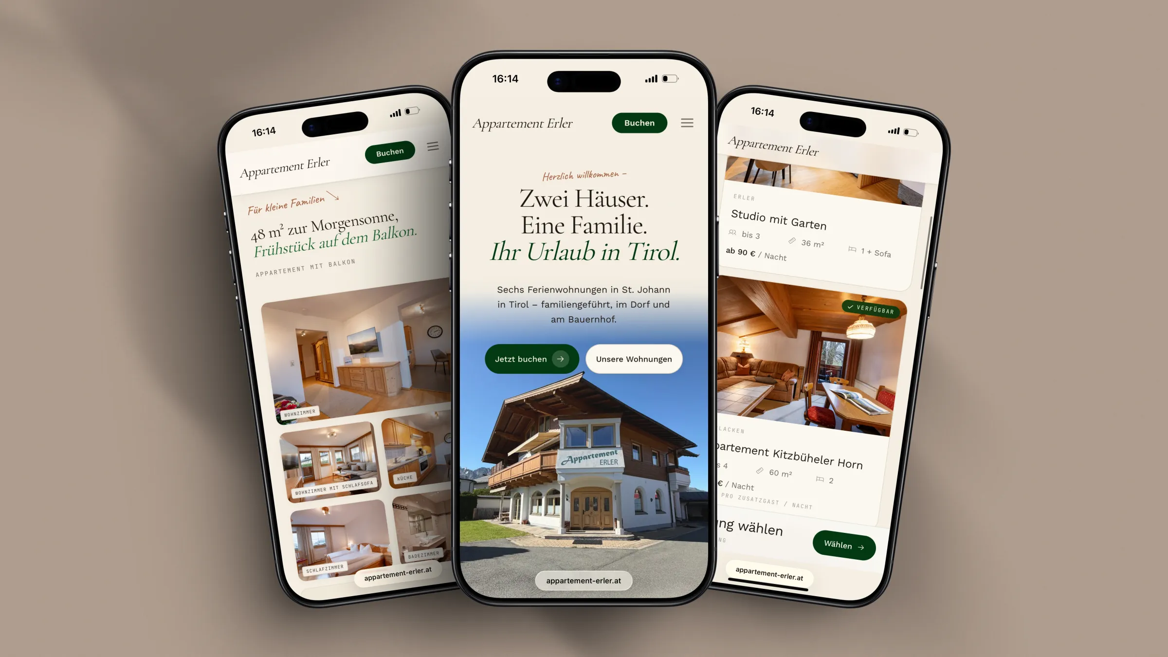 Die neue Website vom Appartement Erler in St. Johann in Tirol